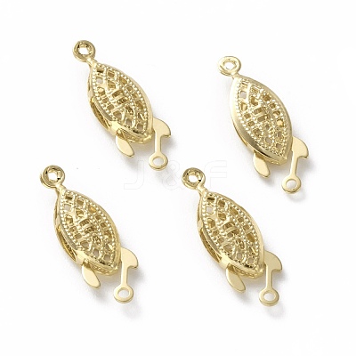 Brass Filigree Box Clasps KK-L205-07G-1