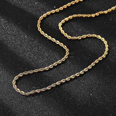 304 Stainless Steel Rope Chain Necklaces NJEW-E026-09G-1