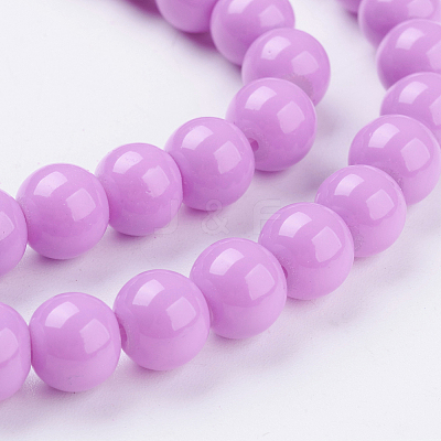 Painted Glass Bead Strands DGLA-S071-8mm-35-1