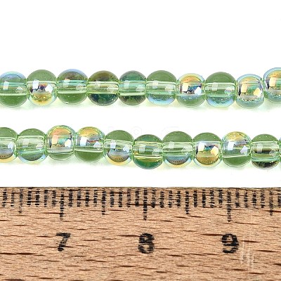 Electroplate Transparent Glass Beads Strands EGLA-Q132-4MM-A05-1