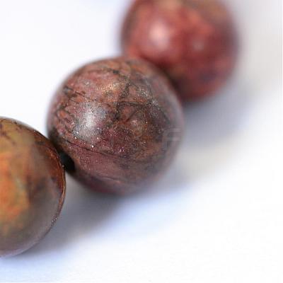 Natural Picasso Stone/Picasso Jasper Beads Strands G-E334-8mm-10-1