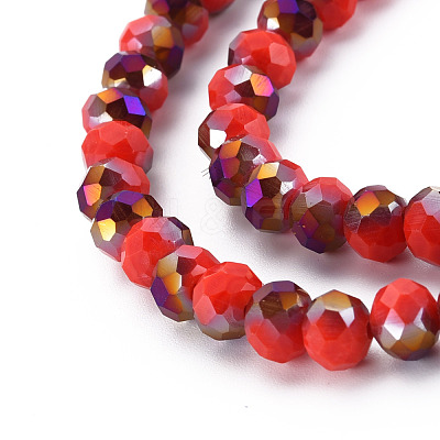 Electroplate Opaque Glass Beads Strands EGLA-A034-P8mm-F20-1