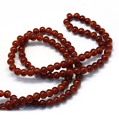 Baking Paint Imitation Jade Glass Round Bead Strands X-DGLA-Q021-8mm-11-1