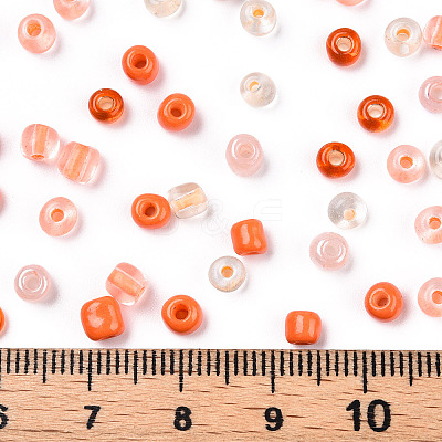 Opaque & Transparent Inside Colours 6/0 Glass Seed Beads SEED-F004-4mm-02-1