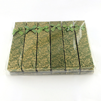 Rectangle Bowknot Cardboard Necklace Boxes CBOX-S011-06-1