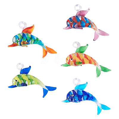 5Pcs 5 Colors Handmade Lampwork Big Pendants LAMP-TA0001-72-1