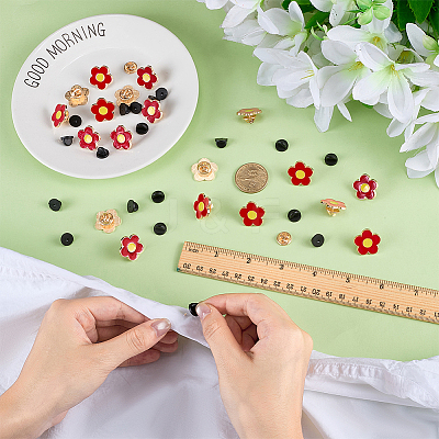 20Pcs Flower Alloy Enamel Brooch JEWB-FG0001-66-1