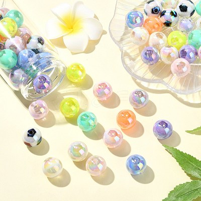 Two Tone Plating Acrylic Beads MACR-CJC0004-26-1