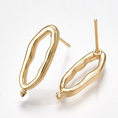 Brass Stud Earring Findings KK-S350-059G-1