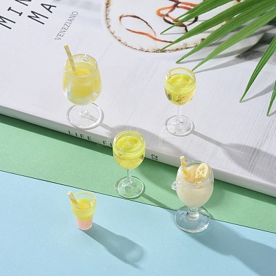 16Pcs 4 Style Imitation Juice Goblet Draft Beer Pendants CRES-ZZ0001-01-1