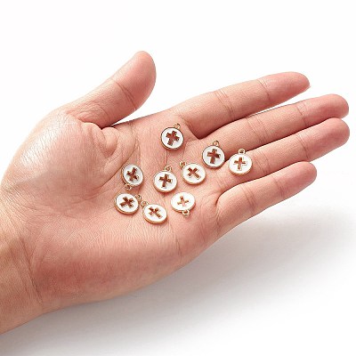 Light Gold Plated Alloy Enamel Pendants LS-ENAM-R136-18A-1