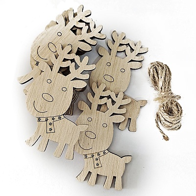 Unfinished Wood Pendant Decorations XMAS-PW0001-170-23-1