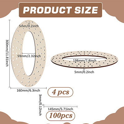 4Pcs Wood Wreath Boards DIY-FG0006-77A-1