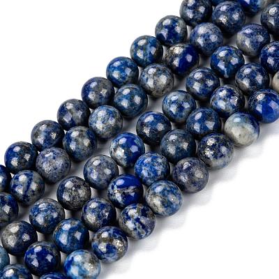 Natural Lapis Lazuli Round Bead Strands G-E262-01-8mm-1