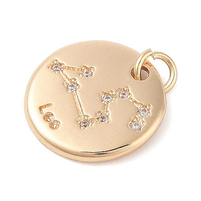Brass with Clear Cubic Zirconia Pendants KK-N256-24E-G-1