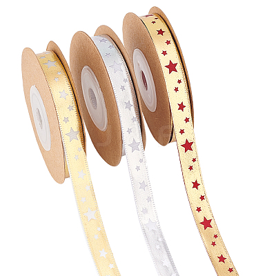 3 Rolls 3 Colors Polyester Ribbons OCOR-NB0001-56-1