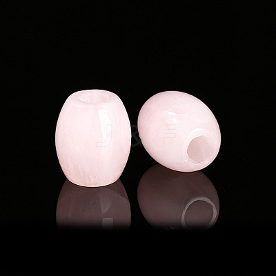 Natural Rose Quartz Large Hole Barrel Beads PW-WG3EBC5-03-1