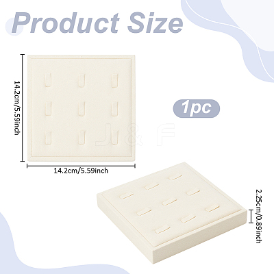 9-Slot Microfiber Ring Organizer Display Stands ODIS-WH0050-15C-02-1