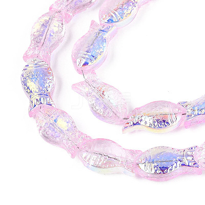 Transparency Electroplate Glass Beads Strands GLAA-T023-40A-06-1