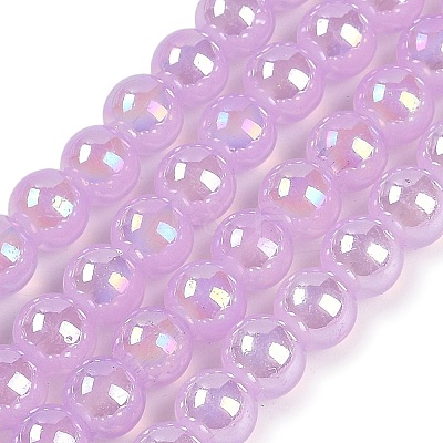 Baking Paint Electroplate Glass Beads Strands GLAA-G120-01D-1