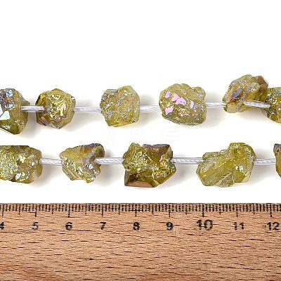 Dyed Electroplate Raw Rough Natural Amethyst Beads Strands G-Q610-05G-1