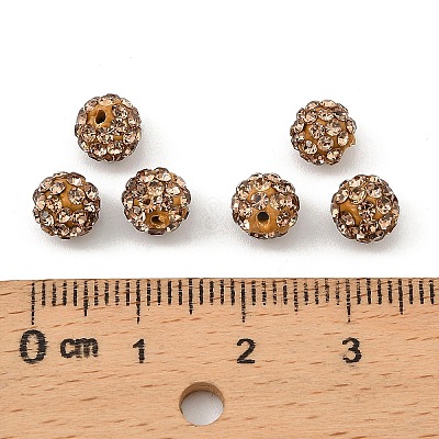Polymer Clay Rhinestone Beads RB-H284-6MM-Half-246-1