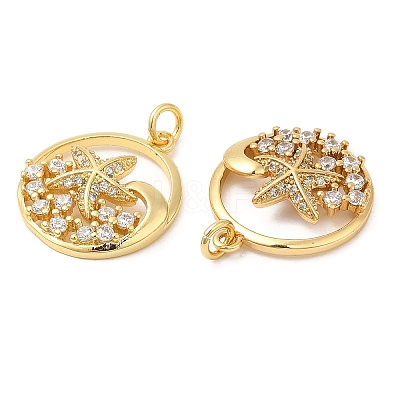 Brass Micro Pave Cubic Zirconia Pendants KK-P236-12G-1