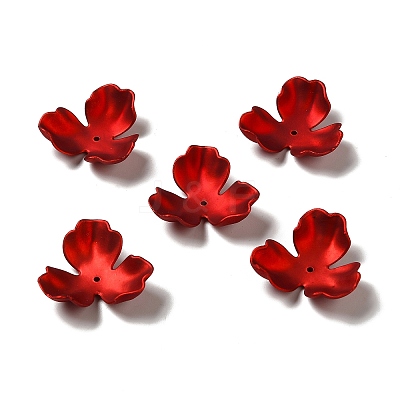 Rubberized Style Opaque Acrylic Bead Caps OACR-H016-08-1
