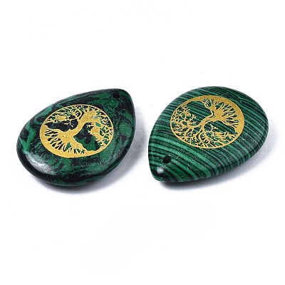 Synthetic Malachite Pendants G-T122-71G-1