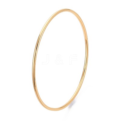 304 Stainless Steel Plain Bangles For Women BJEW-N033-02G-1