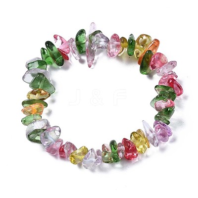 Unisex Synthetic Crackle Quartz Chips Beads Stretch Bracelets BJEW-S143-18-1-1