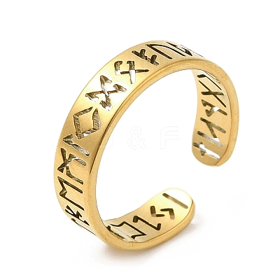 304 Stainless Steel Open Cuff Rings RJEW-K245-57G-1