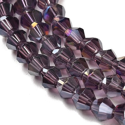 Transparent Electroplate Glass Beads Strands LS-GLAA-F029-4mm-A04-1