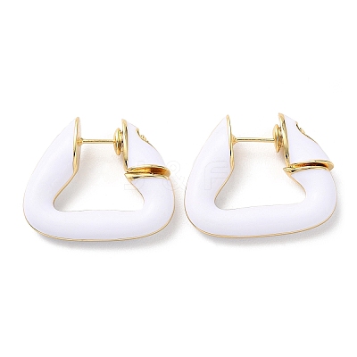 Enamel Trapezoid Hoop Earrring EJEW-B024-01B-1