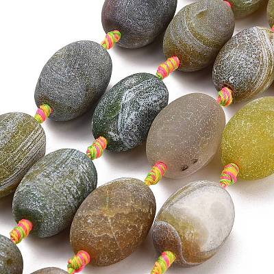 Natural Weathered Agate Beads Strands G-A321-M02-01-1