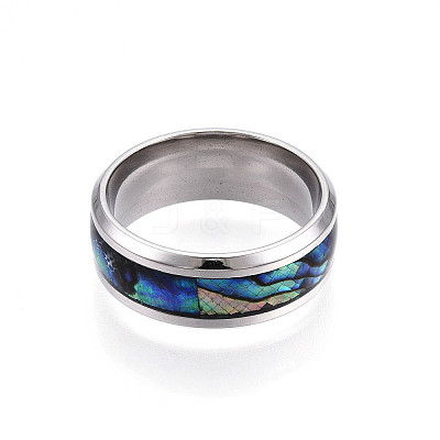 201 Stainless Steel Wide Band Finger Rings RJEW-T005-8-07-1