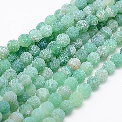 Natural & Dyed Crackle Agate Bead Strands G-T056-8mm-06-1