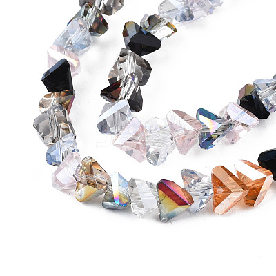 Electroplate Transparent Glass Beads Strands EGLA-N006-041-1