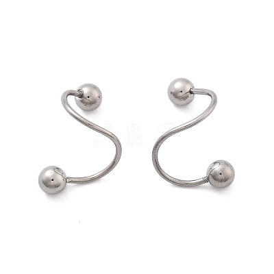 304 Stainless Steel Spiral Cartilage Earrings AJEW-A062-04P-01-1
