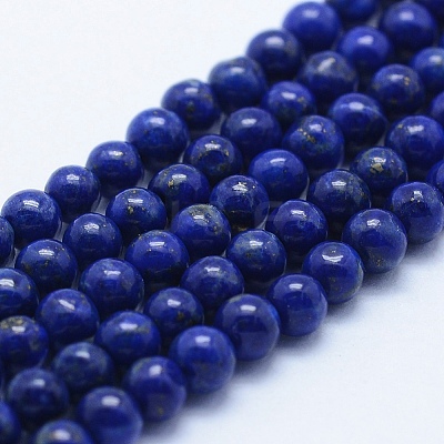 Natural Lapis Lazuli Beads Strands G-P342-01-4mm-A-1
