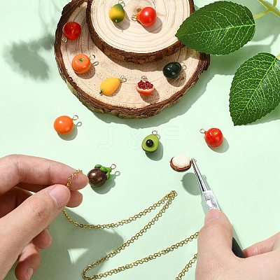 12Pcs 12 Styles Brass Acrylic Pendants OACR-CJ0002-68-1