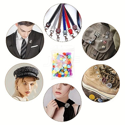 100Pcs 10 Colors Plastic Heart Lapel Pin Backs KY-YW0001-59-1