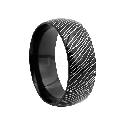 Stripe Pattern 201 Stainless Steel Finger Rings FS-WG7658E-03-1