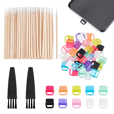 50Pcs 10 Colors PVC Mobile Dustproof Plugs FIND-OC0013-68-1