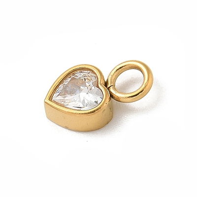 Ion Plating(IP) 304 Stainless Steel with Rhinestone Charms X-STAS-G351-14G-02-1