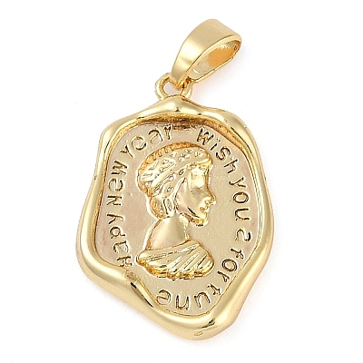 Rack Plating Brass Pendants KK-R165-05G-1