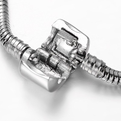 Tarnish Resistant 304 Stainless Steel European Style Round Snake Chains Bracelet Making STAS-I047-01A-1