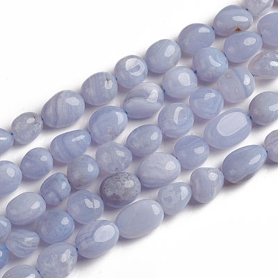 Natural Blue Lace Agate Beads Strands X-G-D0002-D75-1