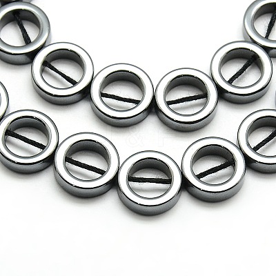 Non-magnetic Synthetic Hematite Donut Beads Strands G-F161-40-1