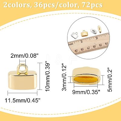 72Pcs 2 Colors Alloy Cord Ends FIND-CA0005-63-1